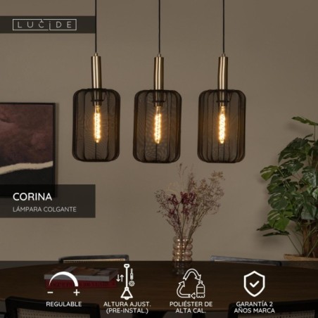 Lámpara colgante Corina (3 luces)