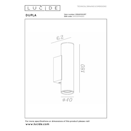 Aplique de pared Dupla (2 luces)