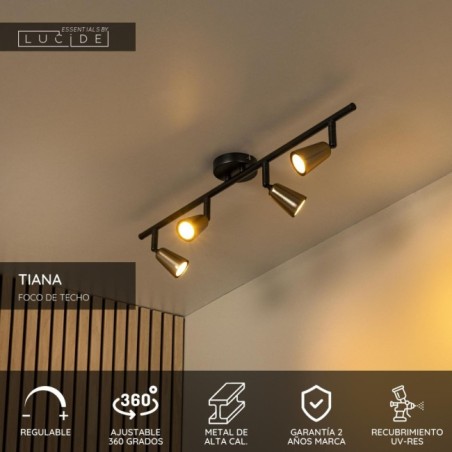 Regleta de techo Tiana (4 luces)