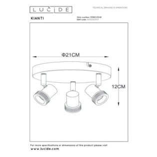 Plafón de techo Kianti (3 luces)