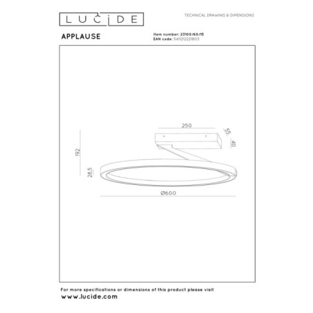 Plafón de techo LED Applause CCT Dim (40W)