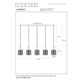 Lámpara colgante Lambres (5 luces)