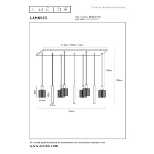 Lámpara colgante Lambres (6 luces)