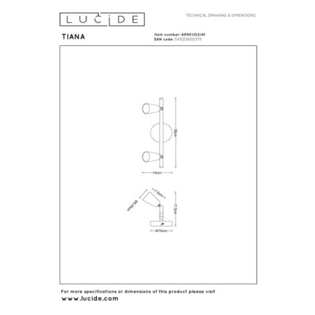 Aplique de pared Tiana (2 luces)