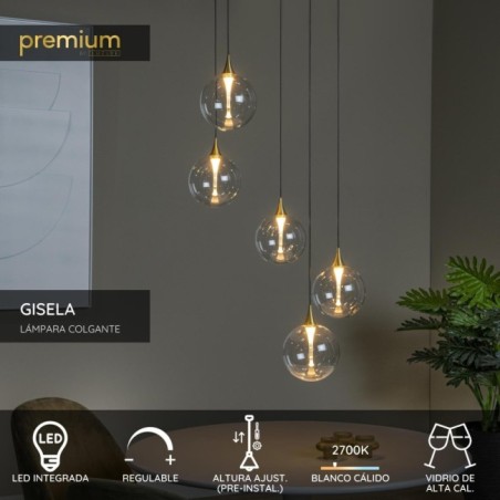 Lámpara de techo LED Gisela (5x3.8W)