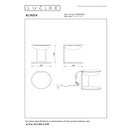 Lámpara de mesa LED Alinda Dim (9W)