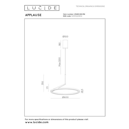 Lámpara de techo LED Applause CCT DIM (32W)