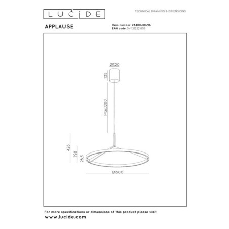 Lámpara de techo LED Applause CCT DIM (50W)