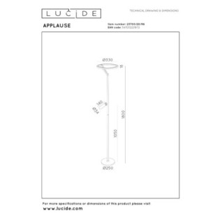 Lámpara de pie LED Applause CCT (25W)