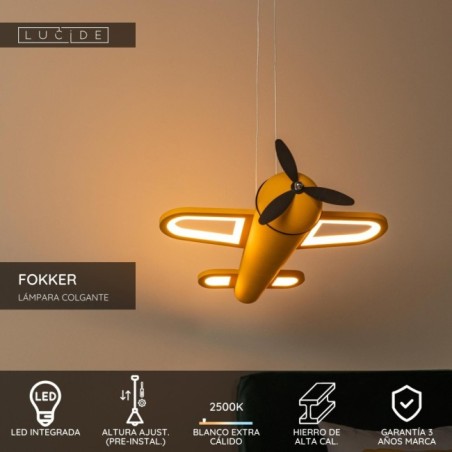 Lámpara colgante infantil LED Fokker (28W)