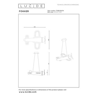 Lámpara colgante infantil LED Fokker (28W)