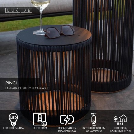 Lámpara de mesa recargable LED Pingi (3W)