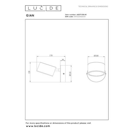 Aplique de pared LED Gian (9W)