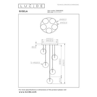 Lámpara de techo LED Gisela (5x3.8W)