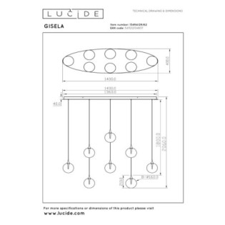 Lámpara de techo LED Gisela (8x3.9W)