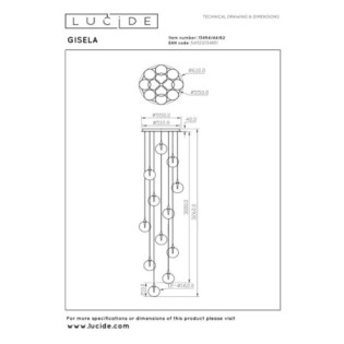 Lámpara de techo LED Gisela (12x3.5W)