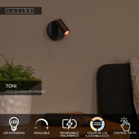 Aplique LED con interruptor Toni (2W)