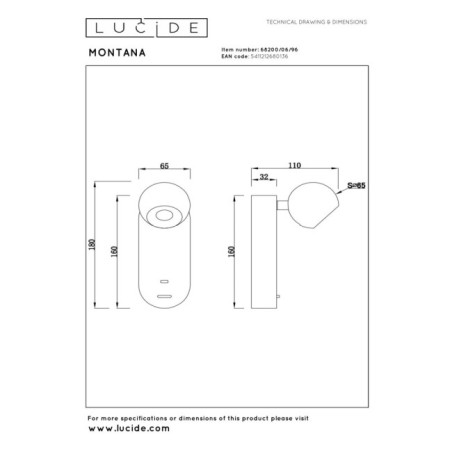 Aplique de pared LED Montana (6.3W)
