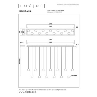 Lámpara de techo LED Montana (13x5.7W)