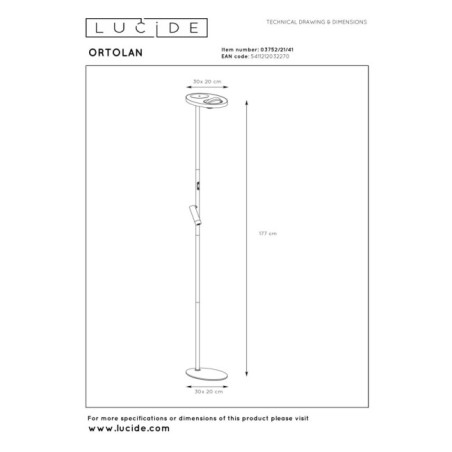 Lámpara de pie LED Ortolan (12W)