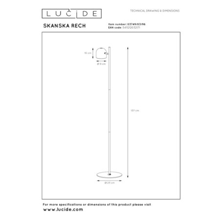Lámpara de pie LED Skanska rech CCT (3W)