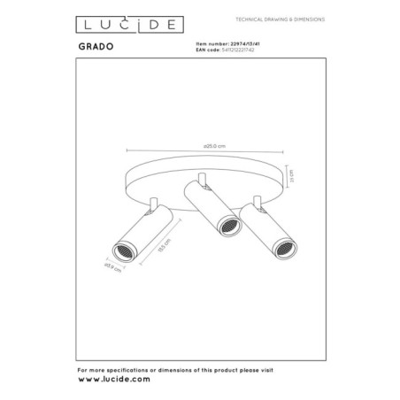 Plafón de techo Grado (3 luces)