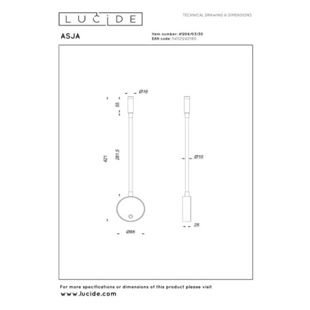 Aplique de pared LED Asja (3W)