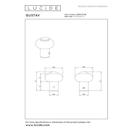 Lámpara de mesa LED Gustav (0.8W)