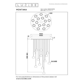 Lámpara de techo LED Montana (16x5.7W)