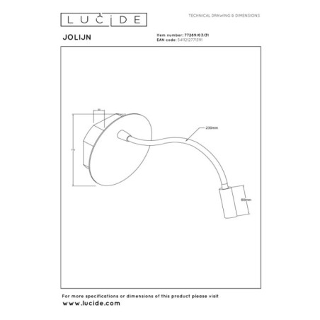 Aplique de pared LED Jolijn II (2W)