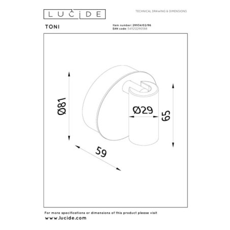 Aplique LED con interruptor Toni (2W)