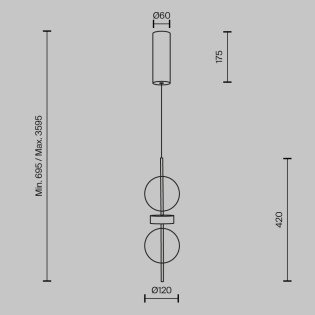 Lámpara colgante LED Double Moon (8W)