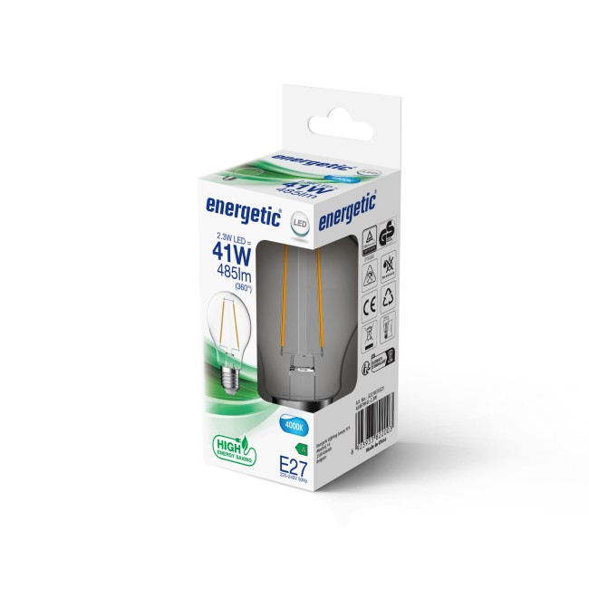 Bombilla LED E27 A60 4000K Clase A (2.3W)