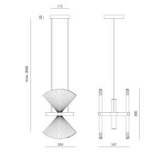 Lámpara colgante Hita (2 luces)