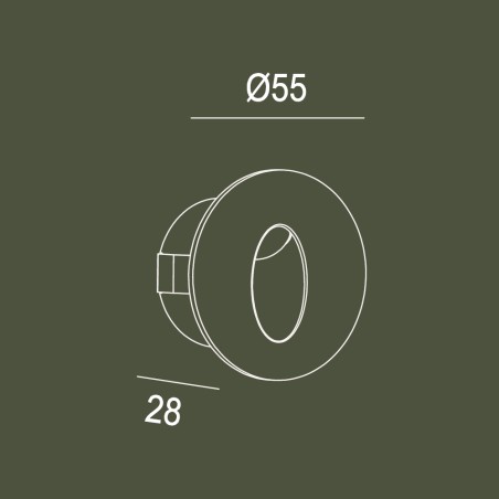Aplique de pared empotrable LED Bely Elite Redondo (1W)