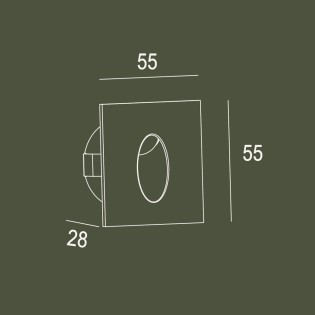 Aplique de pared empotrable LED Bely Elite Cuadrado (1W)
