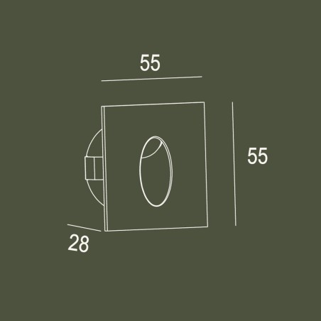 Aplique de pared empotrable LED Bely Elite Cuadrado (1W)