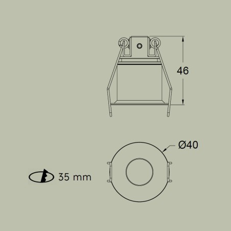 Empotrable de techo LED Dotfix (3W)