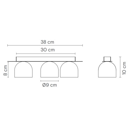 Plafón de techo Rio (3 luces)