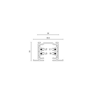 Carril trifásico blanco 2M.