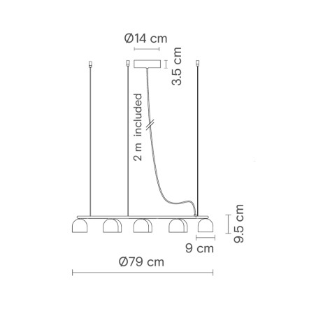 Lámpara de techo Rio (8 luces)