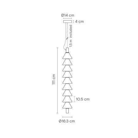 Lámpara colgante LED Boga Vertical Up (20W)