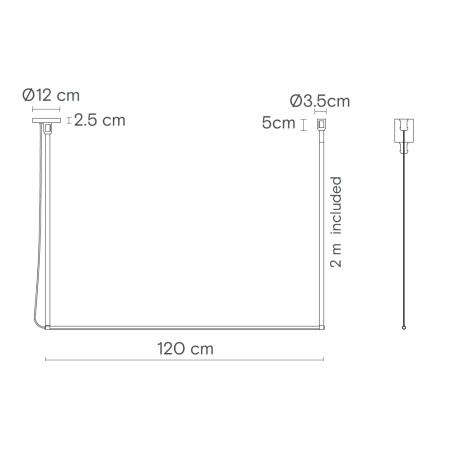 Lámpara colgante LED René Horizontal Mono
