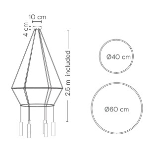 Lámpara colgante Rose (6 luces)