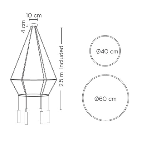 Lámpara colgante Rose (6 luces)