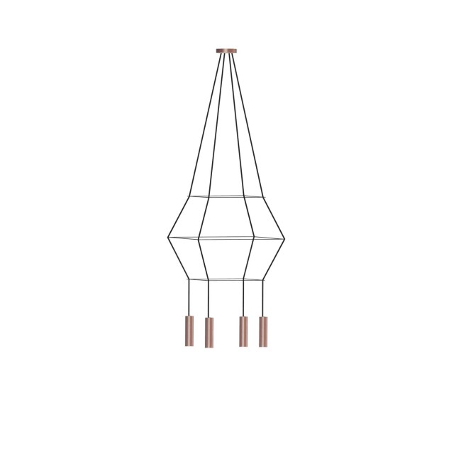 lampara colgante rose 4 luces