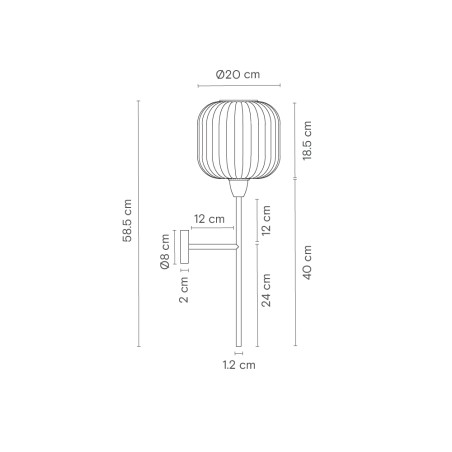 Aplique de pared Whiteberry Orb
