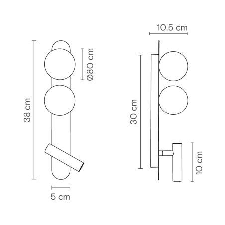 Aplique de pared Bubble (2 luces)