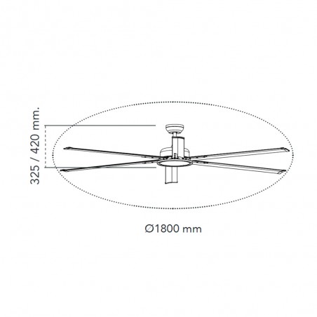 Ventilador de techo LED Avon 180cm. CCT Dim (20W)