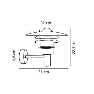 Aplique de exterior galvanizado Lonstrup